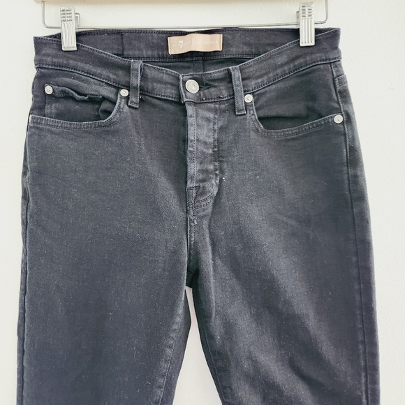 7 For All Mankind Luxe Vintage Josefina Black Skinny Mid-rise Jeans - Picture 2 of 9